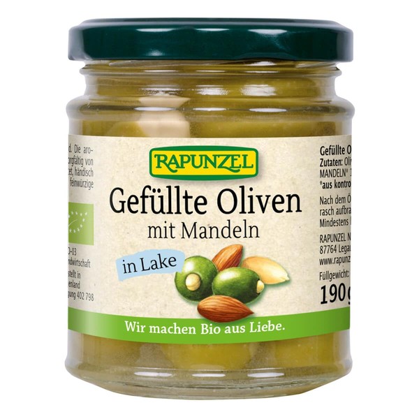 Rapunzel Olive Green Filled with Almonds in Lake, 190 g