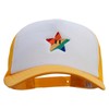 Mario Rainbow Star Logo Embroidered Cotton Trucker Cap - Gold