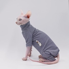 Sphynx Cat Clothes 4 legs Pure Cotton Comfortable Stretch Hairless Cat Clothes, Devon Clothes, Kornish Clothes and Small Cats (Small)