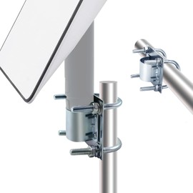Starlink Socket U Bolt Pole Clamp Bracket Adapter,Starlink V2 Pipe Adapter Rv Ladder Mount,Adjustable Heavy Steel Mast Pole U-Bracket for Starlink Satellite Dish Mounting Kit,MINO Yagi TV Antennas
