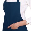 GLUN® Kitchen Cooking Aprons, Solid Blue Color Adjustable Bib, Chef