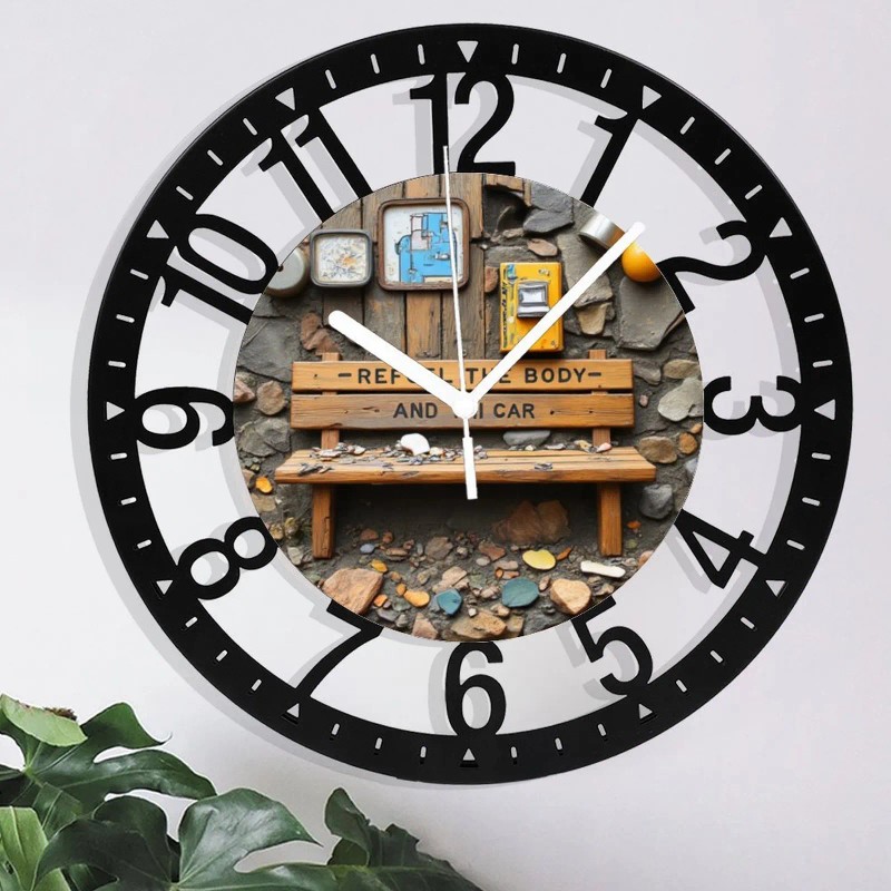 25cm Industrial Loft-Style Iron Wall Clock with Visible Weld Seam