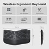 OMOTON Ergonomic Wireless Keyboard, Cushioned Wrist Rest, Rechargeable, USB Connectivity,