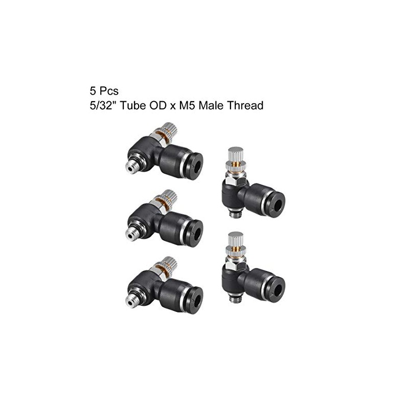 sourcing map Push to Connect Air Flow Control Valve,Elbow,4mm OD