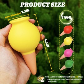 SUNGARDERY Terracotta Self Watering Spikes, 4 Pack Watering Bulbs for Indoor Outdoor Plants, Vacation Slow Release Plant Self Watering Planter Insert Devices, Colorful Water Globes While Away