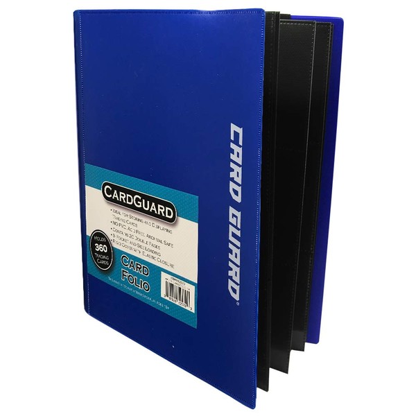 CardGuard Trading Card Pro-Folio, 9-Pocket Side-Loading Pages, Holds 360 Cards, Blue