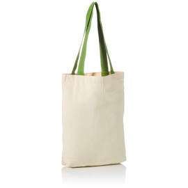 Le Jardin du Lin Bedruckte Einkaufstasche mit Grünen Langen Henkeln, Wiederverwendbare, Tasche, Faltbar, ​Stofftasche, Größe: 34 x 40 Cm