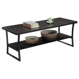 Convenience Concepts X-Calibur Coffee Table, Espresso / Slate Gray Frame
