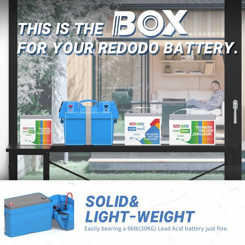Redodo Portable Battery Box, Group 24-27 12V battery box, Max.