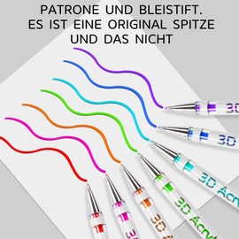 FINGERTIP STORY 3D Acrylic Gel Pen, 1.0 mm Tip, 36 Acrylic Paint Pens, Glitter Gel Pens Stick, Acrylic Pens Water-Based Acrylic Pens for Colouring Books Doodling (36 Colours)