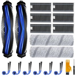 Accessories for ECOVACS DEEBOT X11 Omni Cyclone, X9 Pro Omni, X11 Pro Omni Robot Vacuum, 2 Main Brush, 6 Filters, 2 Roller Mop Pads, 6 Side Brushes, X11 Replacement 18 Pcs