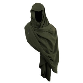 VZQI Medieval Cloak with Hood Men Apocalyptic Shawl Renaissance Costume Retro Shemagh Accessories, Green, One Size