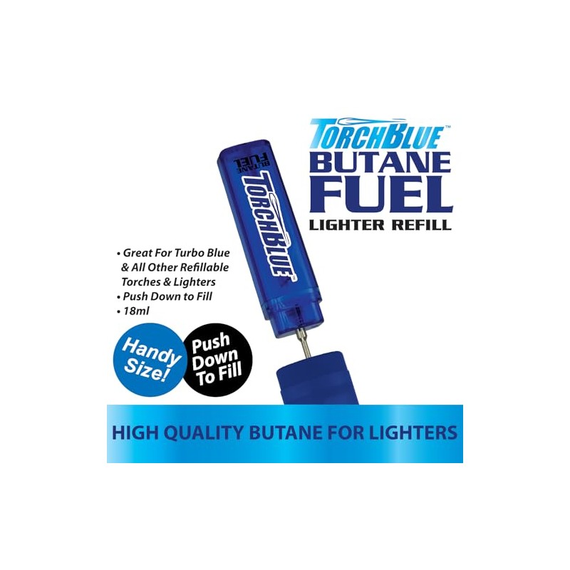 Turbo Blue 18 ml Butane Fuel Refill for Torch Lighters