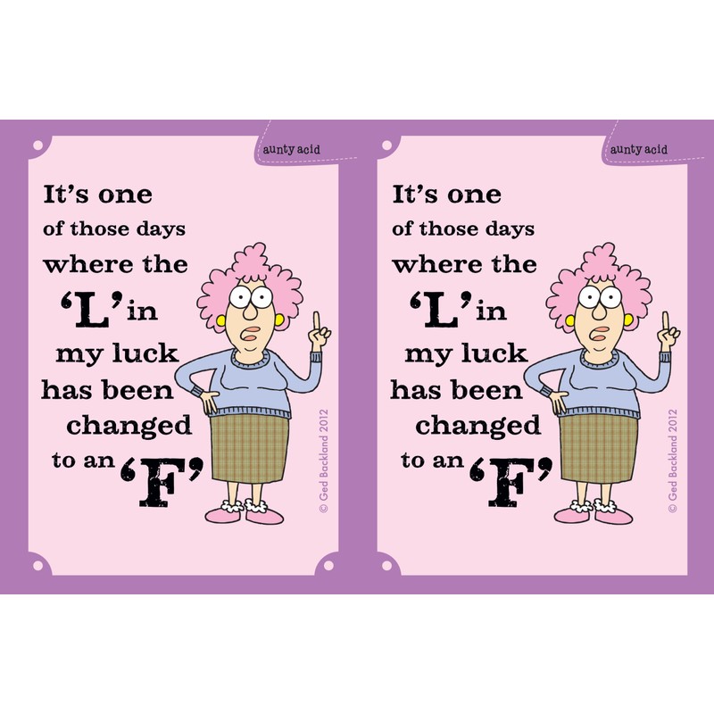 Tree-Free Greetings sg23870 Hilarious Aunty Acid L to F by