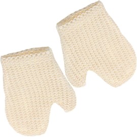 Guantes de Baño Exfoliantes de Sisal – 2 Piezas Blanco Mitón ORFOFE