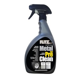 Flitz Metal Pre-Clean - 32oz of USA-Made Stainless Steel Cleaner Spray - Works on Aluminum, Brass, Copper, & More - Tarnish, Rust Remover for Metals - Non-Abrasive Aluminum Deoxidizer (1 Pack)
