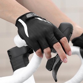 Riding Gloves | Half Finger Protective Gloves | Breathable Shock-Absorbing Gloves, Reflective Mittens for Cycling Biking Sporting Driving