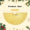PartyDelight Sequin Christmas Tree Skirt 36" Sparkly Gold