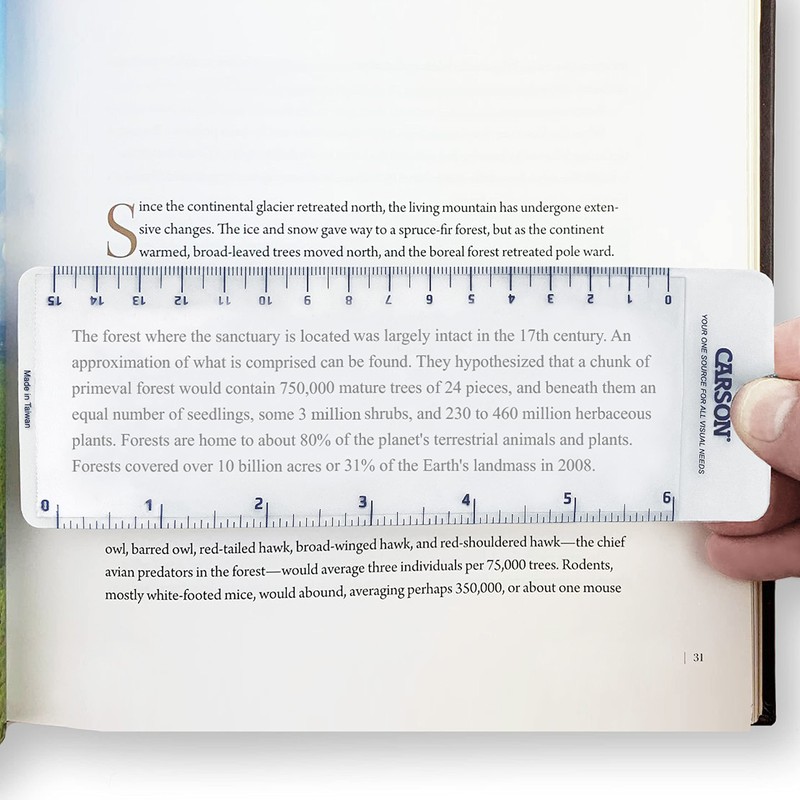 Carson MagniMark Fresnel 3x Power Page Magnifier with 6-Inch Ruler