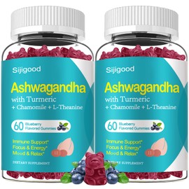 2 Pack Ashwagandha Gummies 3000mg, Support for Immune Support, Relaxation, Calm Mood & Zzz, Ashwagandha Supplements for Men & Women, Natural Blueberry Flavor, 120 Count