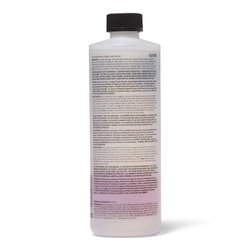 Beauty Secrets Pure Acetone Manicurist Solvent, 16 Oz