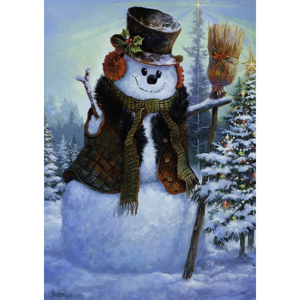 Toland Home Garden 119395 Dapper Snowman Winter Flag 12x18 Inch Double Sided for Outdoor House Yard Decoration