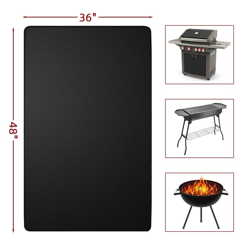 RONGTAI 36" x 48" Heat Resistant Under Grill Mats, Fireproof