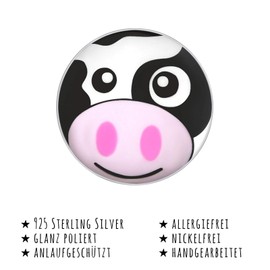 Monkimau Girls' Earrings Cow Stud Earrings 925 Sterling Silver, Sterling Silver