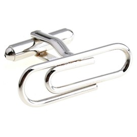 MRCUFF Paper Clip Pair Cufflinks in a Presentation Gift Box & Polishing Cloth