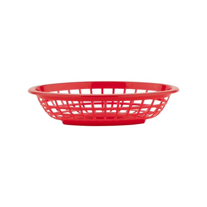 G.E.T. OB-734-R Oval Serving/Bread Basket, 8" x 5.5", Red (Pack