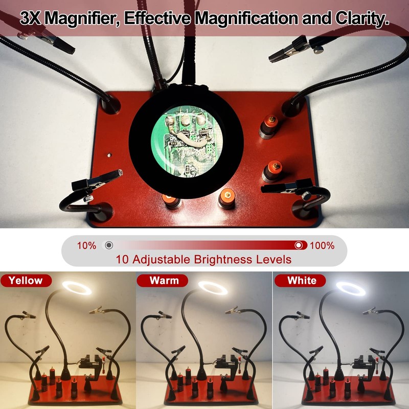 Soldering Helping Hands Station, NEWACALOX Magnetic Third Hand Helping Tool