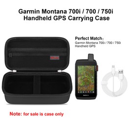 Elonbo Carrying Case for Garmin Montana 700i / 700 / 750i Handheld GPS, Handheld Satellite Communicator Travel Holder, Extra Mesh Pocket Fits USB Cable, Black.