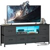Lulive TV Stand for Bedroom, LED Rustic Brown Dresser for