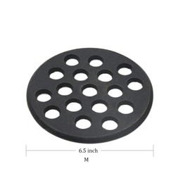 Round cast Iron Bottom fire Grate for Big Green Egg, BBQ high Heat Charcoal Plate fit for S/Mini/Medium Big Green Egg fire Grate Grill Charcoal Replacement Parts Green Egg Accessories-6.5in MFGC