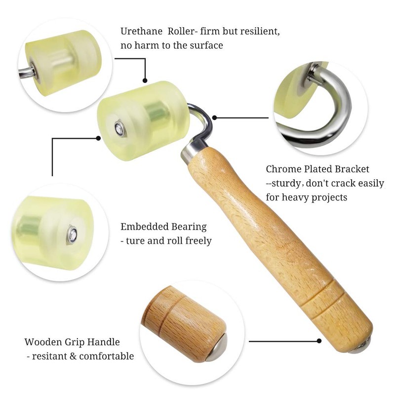 tiptopcarbon Wallpaper Tool Kit with Felt Squeegee Seam Roller for