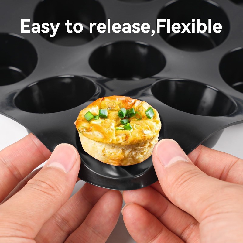 Inn Diary Silicone Muffin Pan for Baking 24 Cups Non-Stick