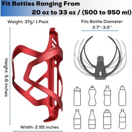 CNCLOL Bike Water Bottle Holder,Lightweight Aluminum Bicycle Bottle cage Shockproof Design,Cycling Drink Cup Holder for Road Mountain BMX Kids Gravel Bike Cycle.（black/red/blue/orange/purple）