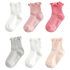 ALEXZV Baby Girls socks Kids Cute Ankle Socks 6 Pairs (US, Age, 0 Months, 12 Months, 6, Multicolor)