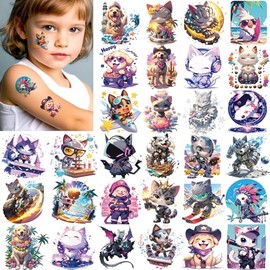 Temporary Tattoo Kids,30 Sheets Mixed Styles Tattoos for Kids Cute Temporary Tattoos Stickers for Girls and Boys, Animals Fake Tattoos