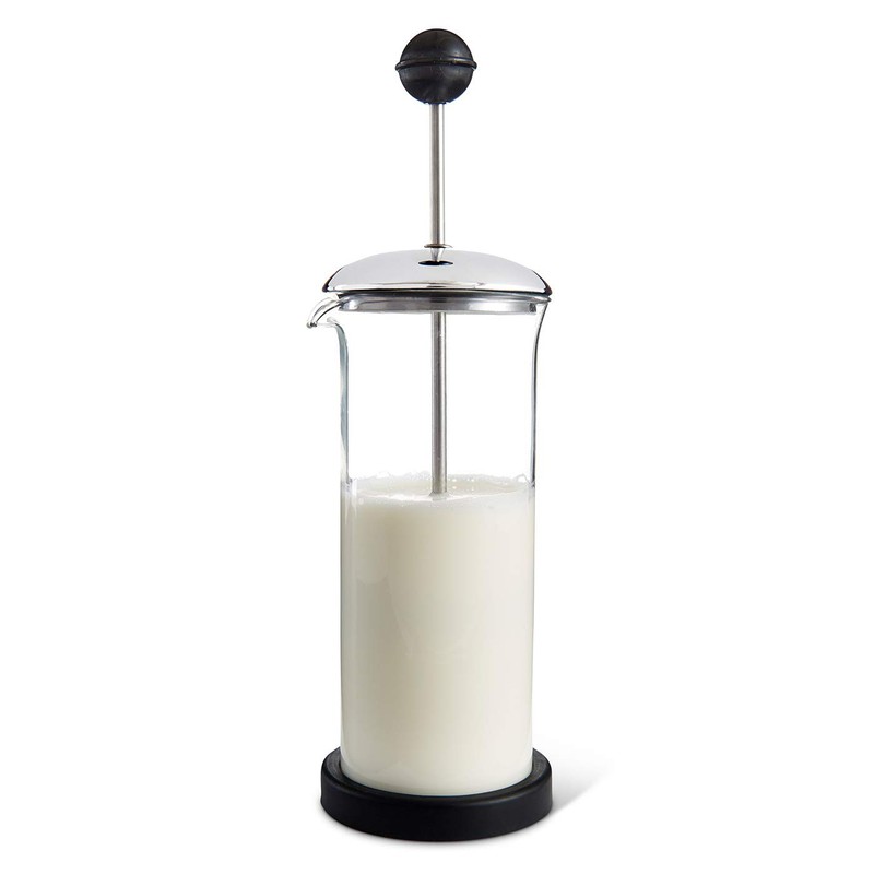 Fino Milk Frother, Tempered Glass and Non-Skid Base, 16-Ounce Capacity