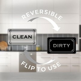 Dirty Clean Dishwasher Magnet,Dishwasher Magnet Clean Dirty Sign Magnet for Dishwasher Dish Bin That Says Clean or Dirty,Silver Brushed Dishwasher Magnet for Kitchen Organization(Rectangular)