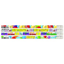 Lucky Pine Happy Birthday Pencils, Kids Birthday Party Favors, Made in USA (24 pencil set)