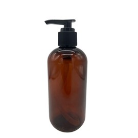 Natural Farms Botellas ámbar Boston de 8 onzas, sin BPA, paquete de 8 recipientes vacíos rellenables, aceites esenciales, aromaterapia, bomba negra, fabricada en los Estados Unidos