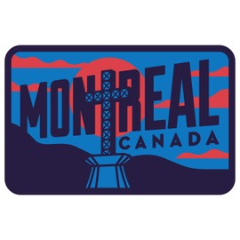 Vagabond Heart Montreal Sticker - Weatherproof Vinyl Quebec Souvenir Decal- Mont Royal Cross