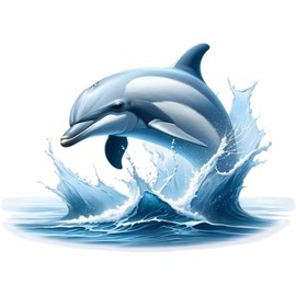 x4 Dolphin Stickers for Wall Decor, Covering Marks, Mugs & Cups, Car Bumpers, Shower & Tile, Toilets, Laptop & More Sea Animal Vinyl Decals, Hardwearing Waterproof (Dolphin03)