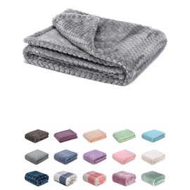 Fuzzy Blanket or Fluffy Blanket for Baby, Soft Warm Cozy Coral Fleece Toddler, Infant or Newborn Receiving Blanket for Crib, Stroller, Travel, Decorative (28Wx40L, XS-Flint Gray)