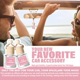 Car Air Freshener Diffuser, Hanging Car Diffuser and Essential Oil Diffuser for Car Vent, Car Air Freshener Cute, Car Essentials for Women Men, 2 Pack Car Diffusers Perfume Set, Made in USA