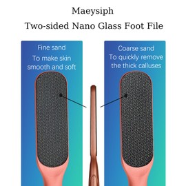 Hard Skin Remover Nano Glass Foot File - Foot Callus Remover, Durable Foot Scrubber, Dead Skin Remover, Wet and Dry Feet Callus Remover for Feet, Double-Sided Safe Hygienic Pedicure Tools for feet
