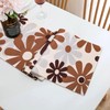Table Runner Flowers Modern Brown Grey Table Runner Tablecloth Restaurant