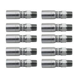 (10-Pack) 3/8" Hose x 3/8" NPTF Male Pipe Swivel Hydraulic Hose Crimp Fitting Ends | MPX-06-06
